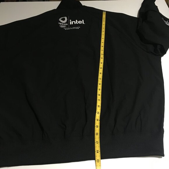 Onitsuka Tiger Mens XL Windbreaker Jacket Full Zip Black Streetwear Olympic - Picture 11 of 11